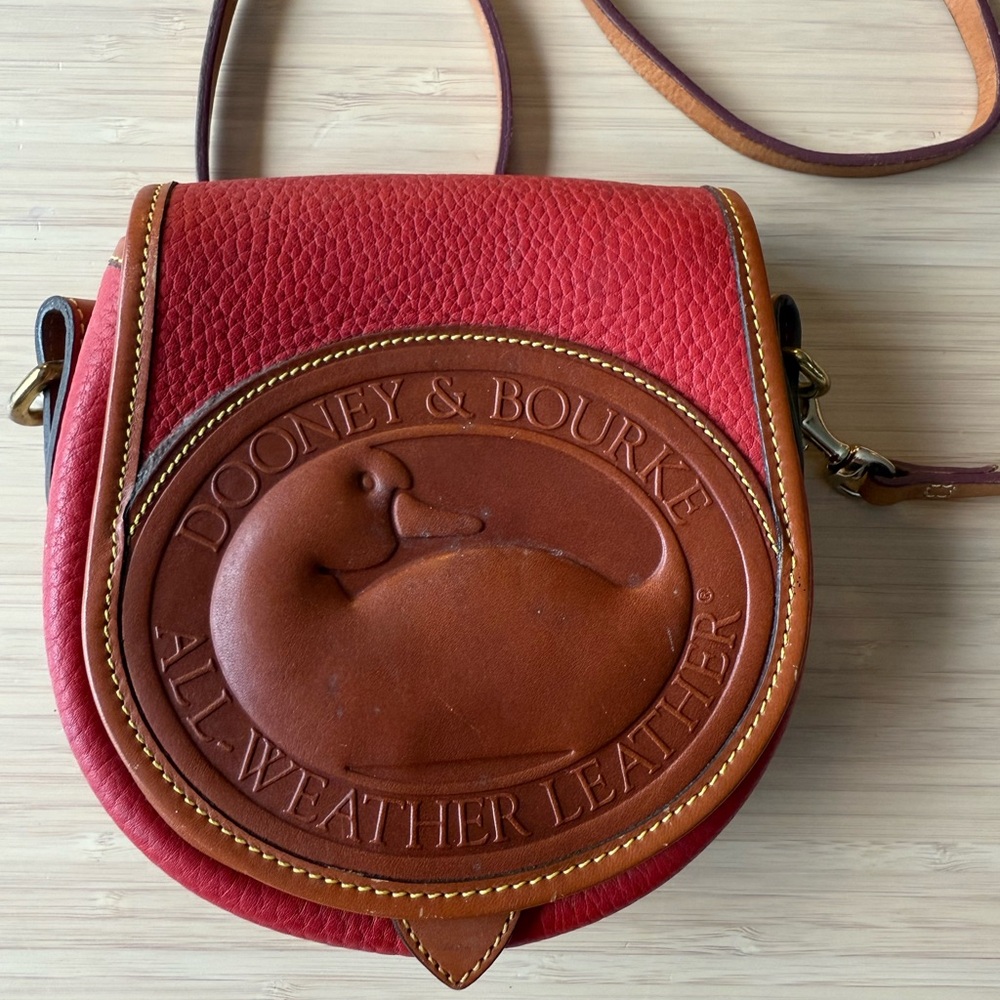 Dooney & Bourke Vintage Red Leather Crossbody Bag